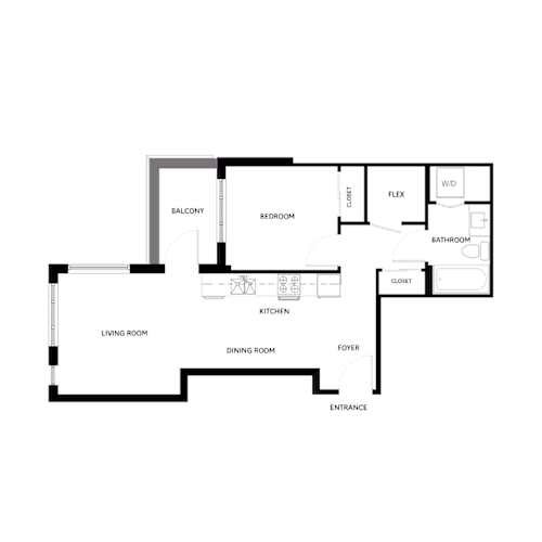 Floor Plan  1 Bedroom D