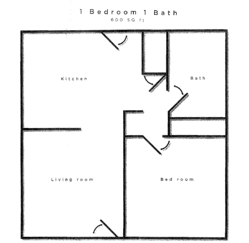 Floor Plan  1 Bedroom 1 Bath