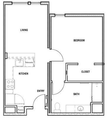 Floor Plan  a floor plan of a small apartment