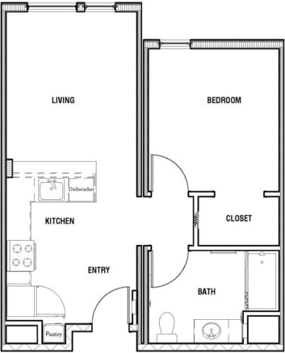 Floor Plan  a floor plan of a small apartment