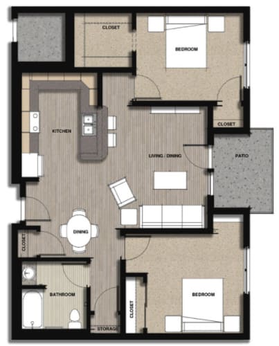 Floor Plan  Floor Plan 2 Bedroom Type B