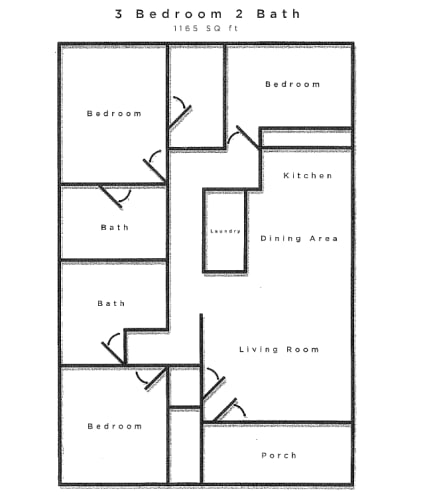 Floor Plan  3 Bedroom 2 Bath