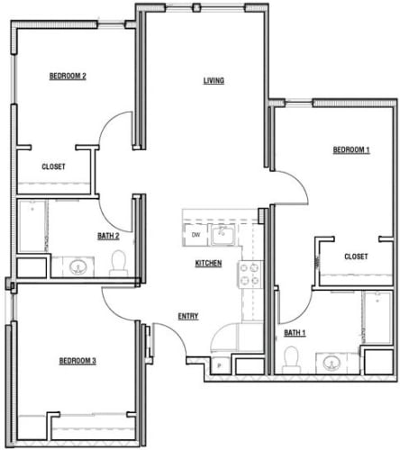 Floor Plan  a black and white floor plan of a house