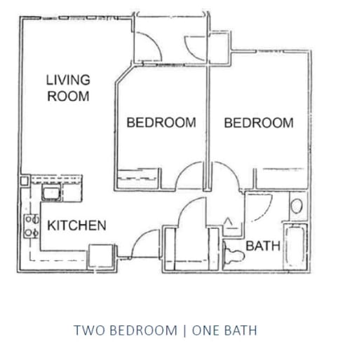 Floor Plan  a floor plan of a house with two bedrooms and a bathroom