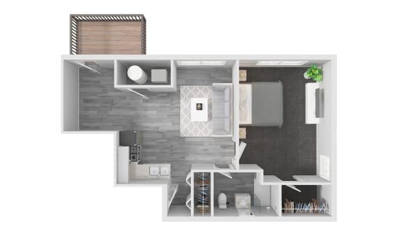 Floor Plan  1 Bed/1Bath Apartment