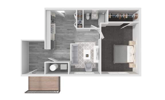 Floor Plan  1 Bed/ 1 Bath Apartment