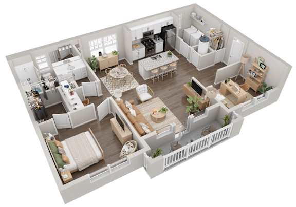 Floor Plan  Langley Pointe Apartments I A3 I One Bedroom One Bathroom