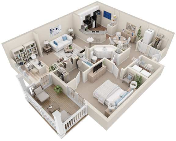 Floor Plan  Lullwater at Bass | The Evergreen | One Bedroom One Bathroom