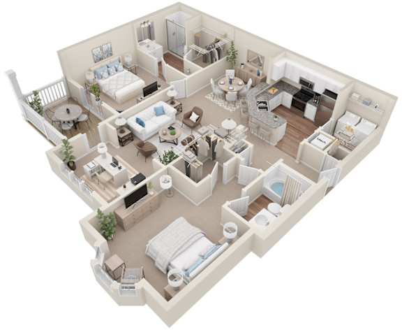 Floor Plan  Lullwater at Bass | The Sylvan | Two Bedroom Two Bathroom