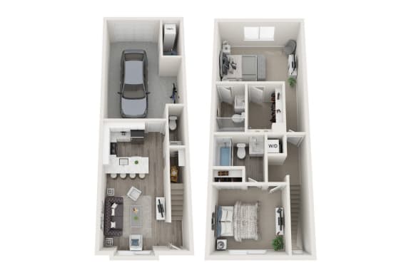 Floor Plan  a stylized floor plan with a bedroom and a living room
