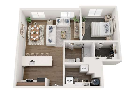 Floor Plan  a 2 bedroom192 sq ft floor plan