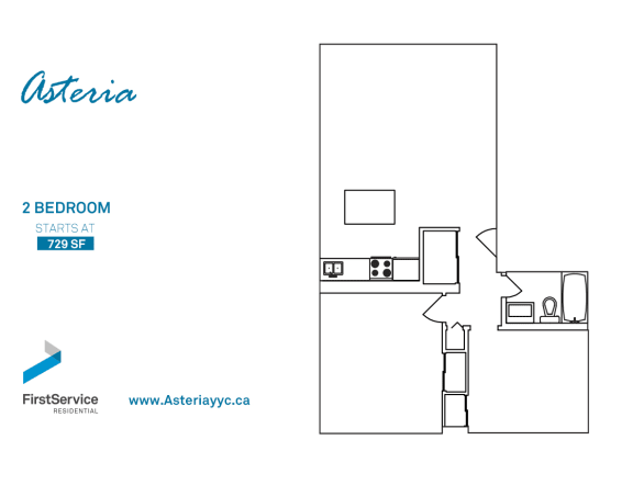 Floor Plan  2 Bedroom 1 Bath