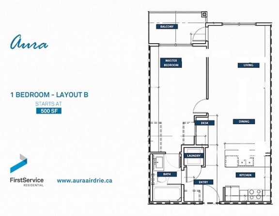 Floor Plan  2 Bedroom - Aura 4000