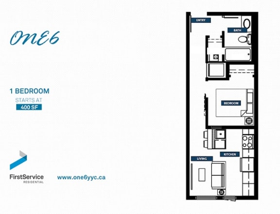 Floor Plan  1 Bedroom