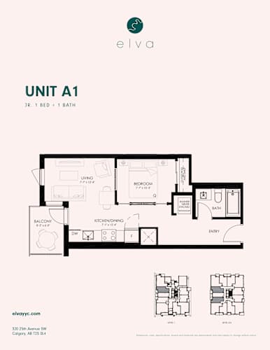 Floor Plan  A floor plan for a 1 bedroom apartment with a bathroom and living room.