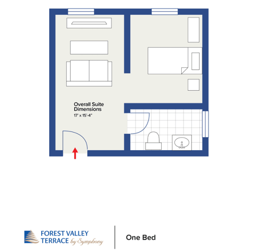Floor Plan  1 bedroom floor plan at Forest Valley Terrace, Orleans, ON