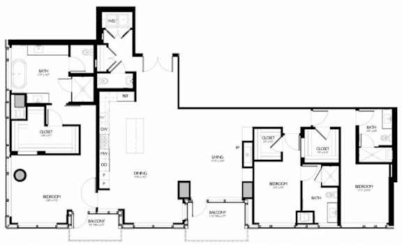 Floor Plan  D1 Floor Plan at Two Lincoln Tower, Bellevue