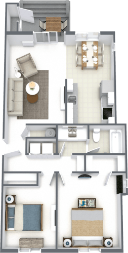 Floor Plan  Knightsbridge 2B/1B
