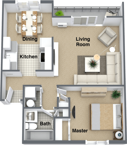 Floor Plan  Lyons Court 1B/1B