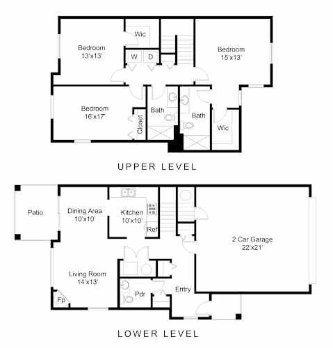 Floor Plan  3 Bed - 2.5 Bath B