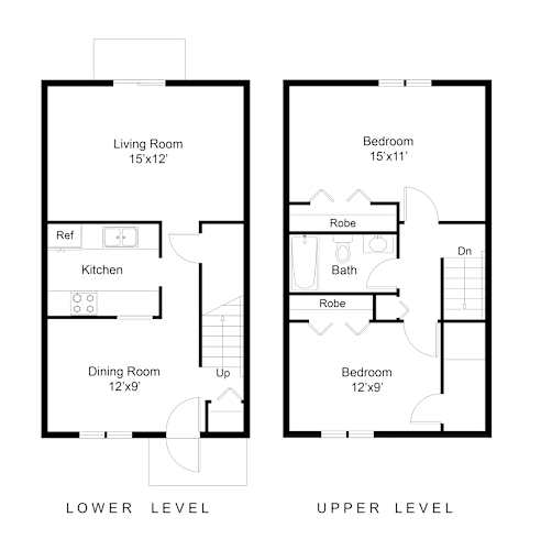 Floor Plan  2 Bed - 1 Bath