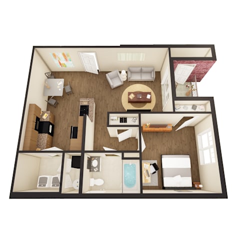 Floor Plan  One Bedroom