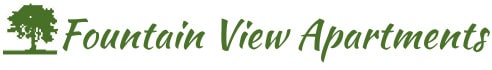Floor Plan  A logo for Fountain View Apartments featuring a tree.