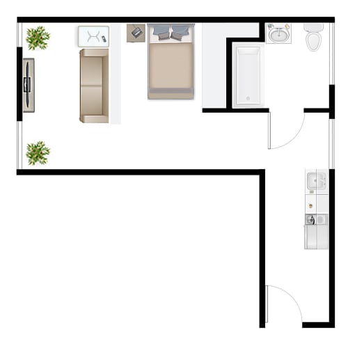 Floor Plan  Studio 1.6A Floor Plan Image