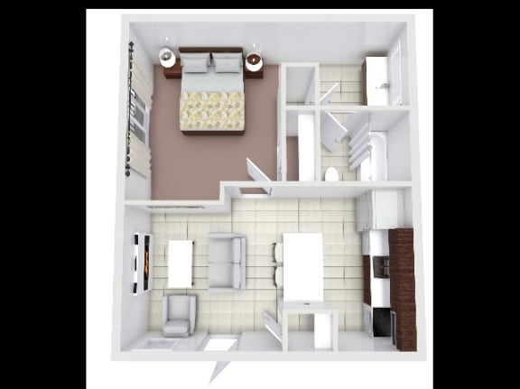 Floor Plan  1 Bed 1 Bath Large