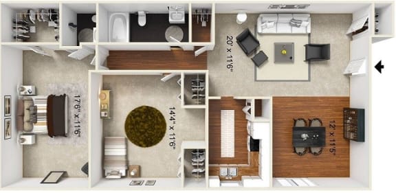 Floor Plan  CALLERY: Third Level - Garden View