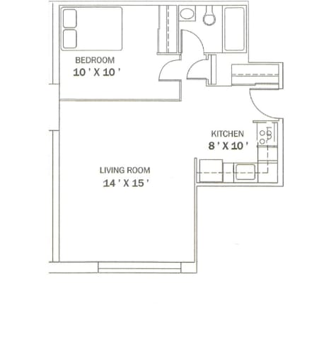 Floor Plan  Jr. One Bedroom