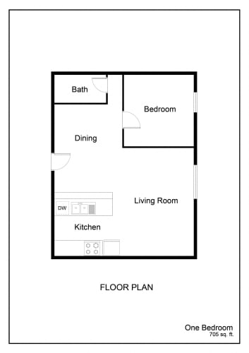 Floor Plan  a floor plan of a house with a bedroom and a living room