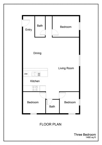 Floor Plan  a floor plan of a house with a bedroom and a living room