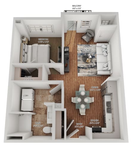 Floor Plan  Eagle Lake (1 Bedroom)
