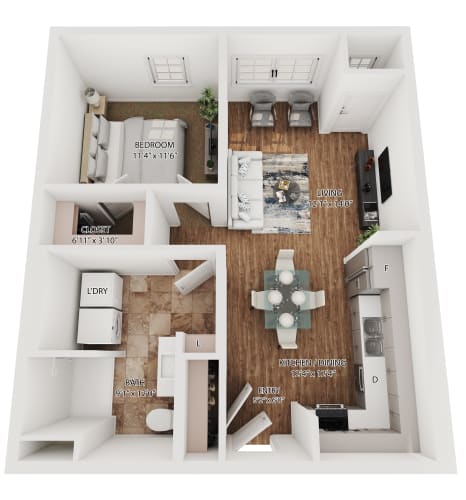 Floor Plan  Harriet (1 Bedroom)
