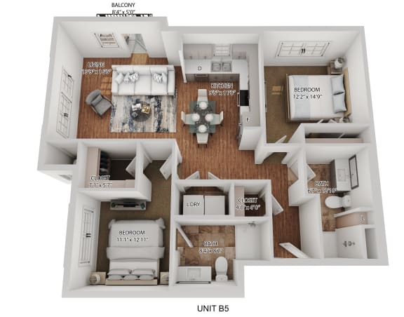 Floor Plan  Edward Lake (2 Bedroom)
