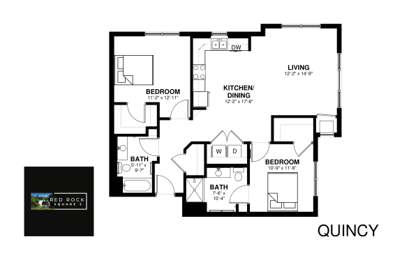 Floor Plan  a floor plan of a house with a bedroom and a living room