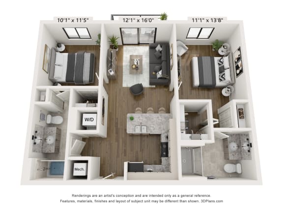 Floor Plan  a 1 bedroom floor plan  summit