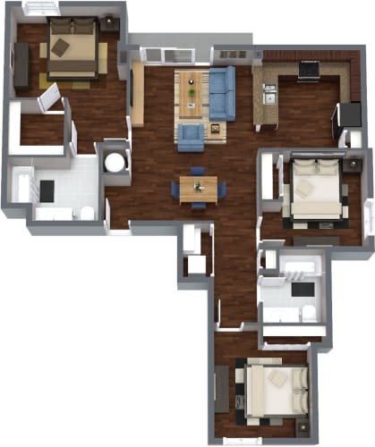 Floor Plan  a floor plan of a house with a wooden floor