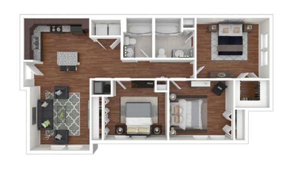Floor Plan  a floor plan of a 1 bedroom apartment