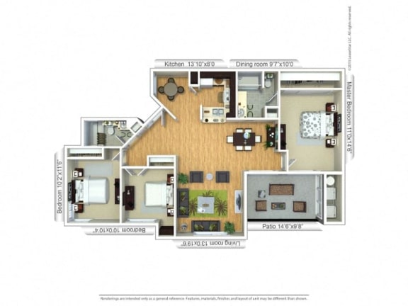 Floor Plan  caprino 3b2b at The Atlantic Preserve, Plantation, 33322