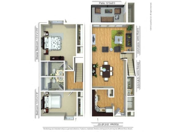 Floor Plan  dolce 2b2_5b at The Atlantic Preserve, Plantation, FL 33322