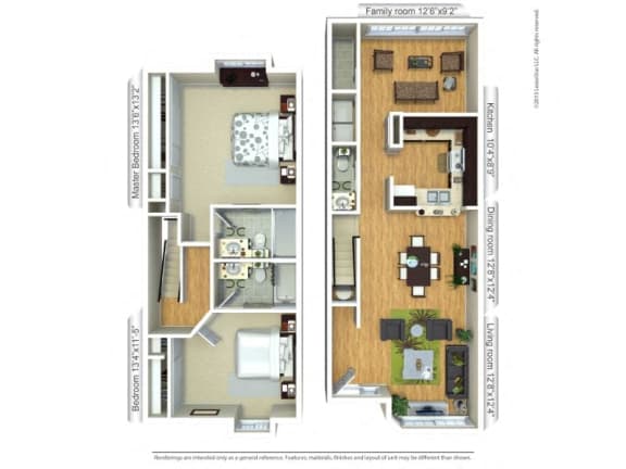Floor Plan  erbezzo 2b2_5b at The Atlantic Preserve, Plantation, FL