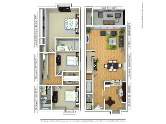 Floor Plan  ferrara 3b2_5b at The Atlantic Preserve, Plantation, Florida