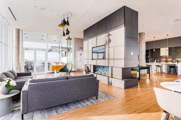 Living Room with Fire Place