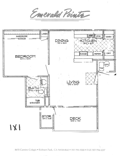 Floor Plan  1 bedroom 1 bath floorplan