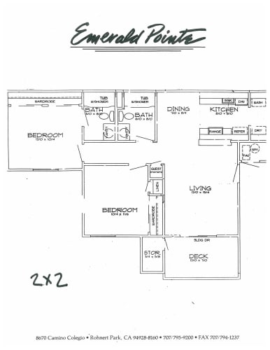 Floor Plan  2 bedroom 2 bath floorplan