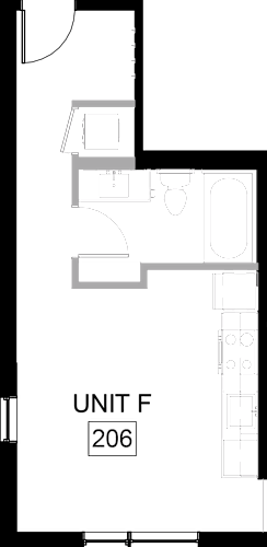 Floor Plan  a floor plan of a room with a desk and a chair