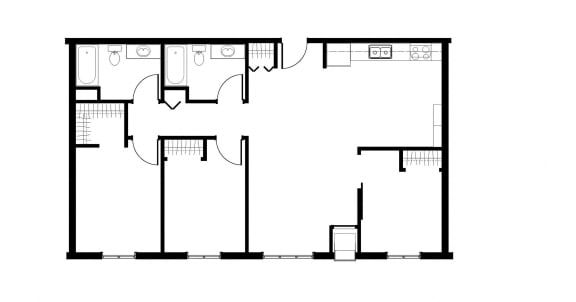 Floor Plan  a floor plan of a small house with a bedroom and a living room