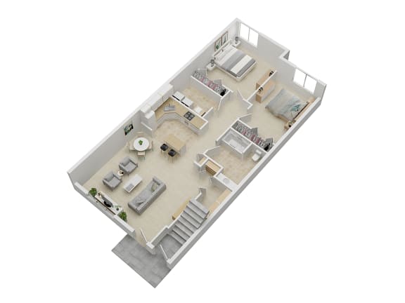 Floor Plan  2 bed, 1 bath, 1042 square foot floor plan image
